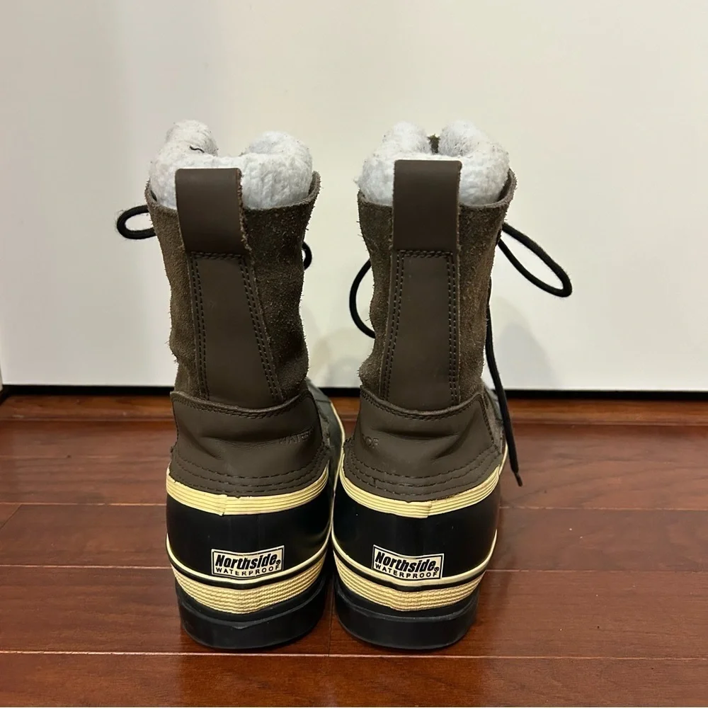 Northside Back Country Insulated Waterproof Winter Boots for Men Size:8 brown